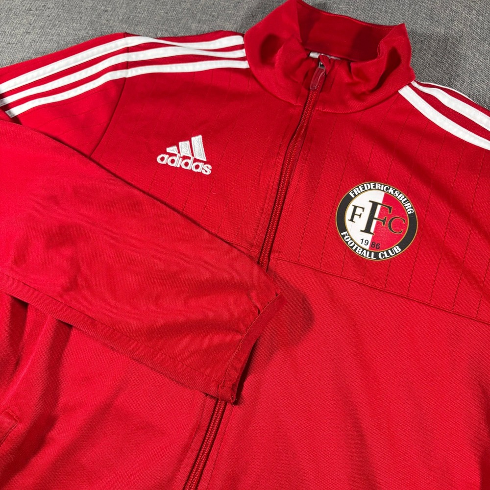 Adidas Track Jacket Mens Medium Red Fredericksburg Football Club Climacool Zip